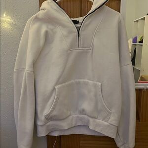 White Half-Zip Hoodie